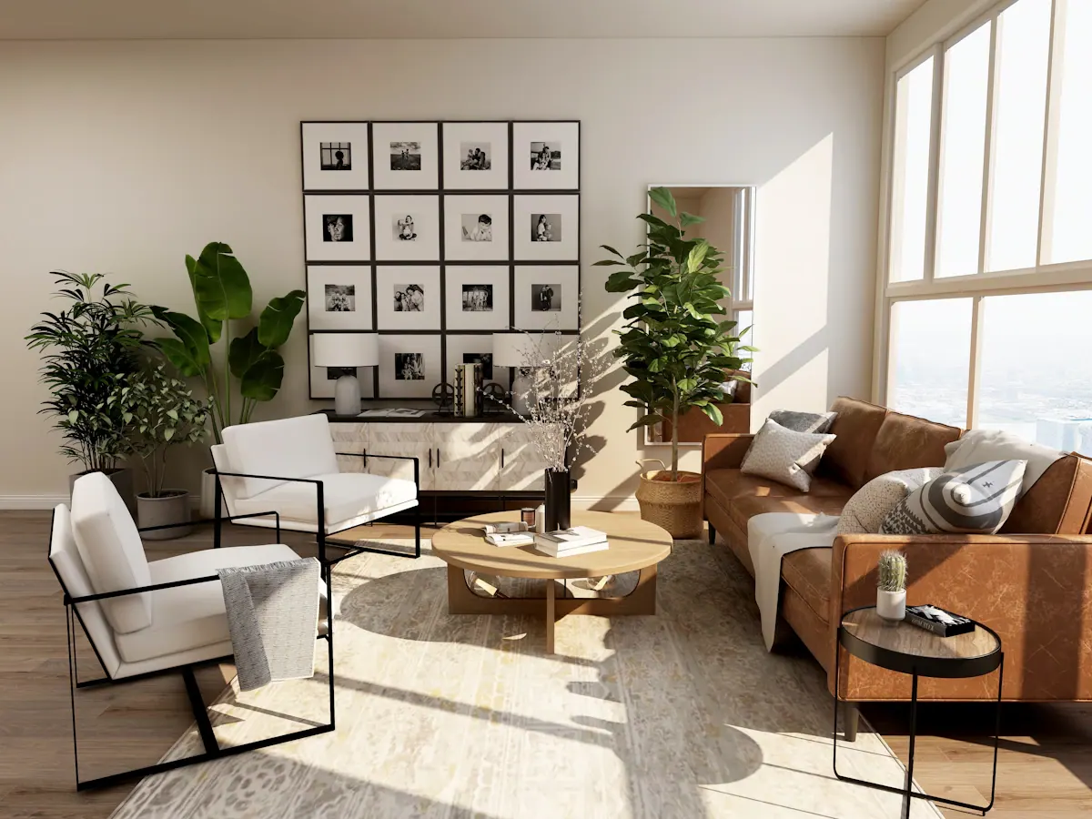 Ambiente contemporâneo com móveis Essencial