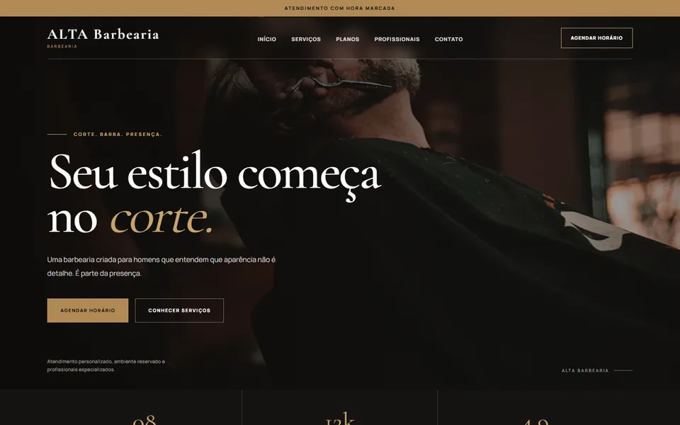 Design do modelo Alta Barbearia