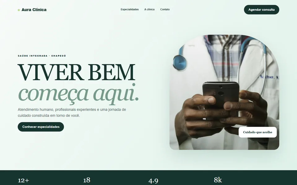 Design do modelo Aura Clínica