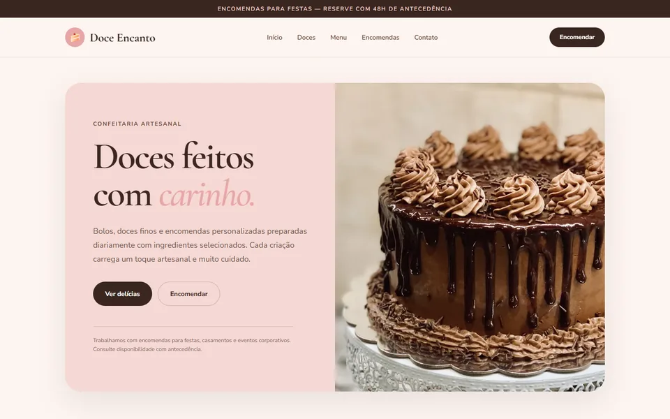Design do modelo Doce Encanto