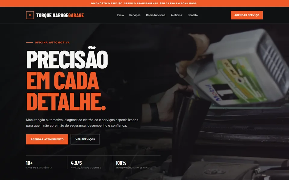 Design do modelo Torque Garage