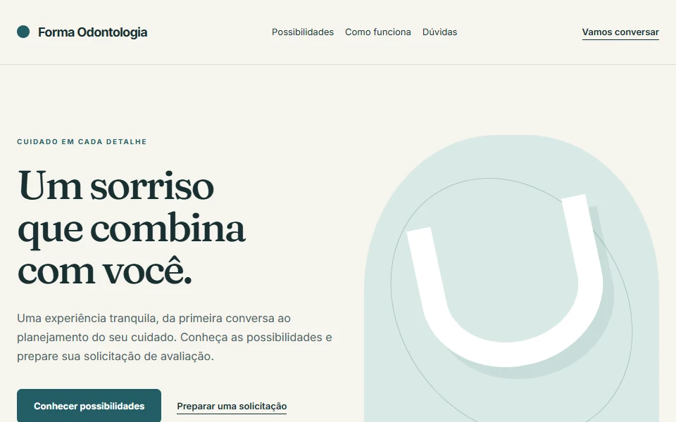 Design do modelo Forma Odontologia