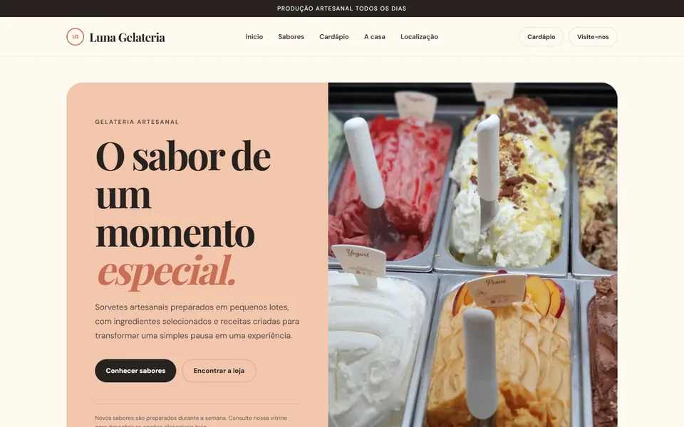 Design do modelo Luna Gelateria